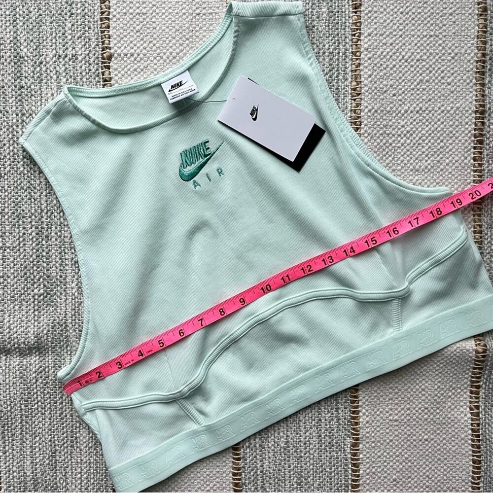 Nike Air Barely Green Washed Teal Ribbed Cropped Tank Top Women’s XXL - Picture 7 of 12